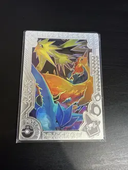 Moltres Zapdos Articuno Metal Diamond Card DaWay Studios Non TCG Fan Art - Image 1