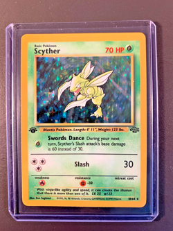 Scyther Jungle Set 10/64 1st Edition Holo Pokemon TCG Card - Vintage - Image 1