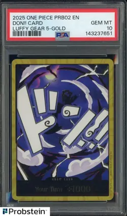 2025 One Piece PRB02 EN Don!! Card Monkey D. Luffy Gold Gear 5 PSA 10 GEM MINT - Image 1