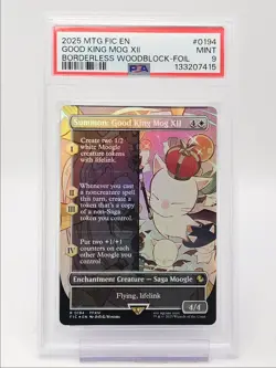 SUMMON: GOOD KING MOG XII 2025 MAGIC BORDERLESS WOODBLOCK FOIL PSA 9 Q6712 - Image 1