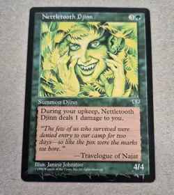 UNPLAYED SIGNED MTG Mirage Nettletooth Djinn NM Janine Johnson EDH CUBE VINTAGE - Image 1