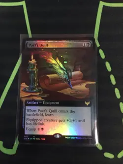 MTG Magic The Gathering Poet’s Quill Foil STX Rare Ex Art Black Artifact - Image 1