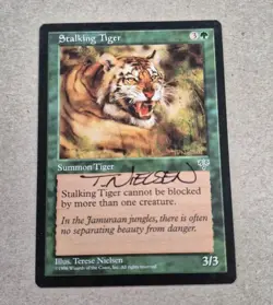 UNPLAYED SIGNED NM Magic MTG Stalking Tiger Mirage TERESE NIELSEN EDH CUBE VTG - Image 1