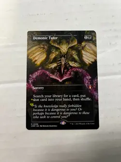 Demonic Tutor Commander Masters NM MTG Black Sorcery Rare EDH Staple Borderless - Image 1
