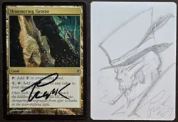 SKETCHED MtG Magic A Pollack _ Lorwyn _ Artist Proof _ SHIMMERING GROTTO _ 1/50! - Image 1