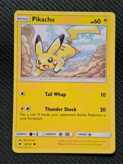Pikachu 40/147 Burning Shadows Pokemon Card NEAR MINT NM - Image 1