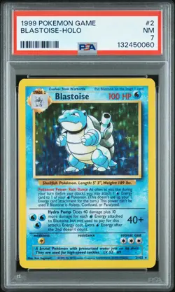1999 POKEMON BASE SET UNLIMITED #2 BLASTOISE-HOLO PSA 7 - Image 1