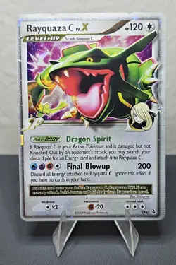 2009 Pokemon Rayquaza C LV.X DP47 Diamond and Pearl Black Star Promo Holo - Image 1