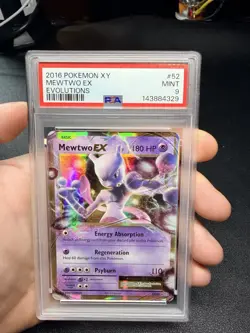 2016 POKEMON XY EVOLUTIONS #52 MEWTWO EX PSA 9 - Image 1
