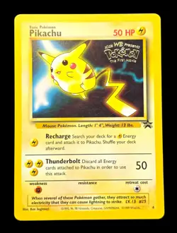 Pikachu #25 Black Star Promo - 1999 - WB The First Movie LP Pokemon Vintage - Image 2