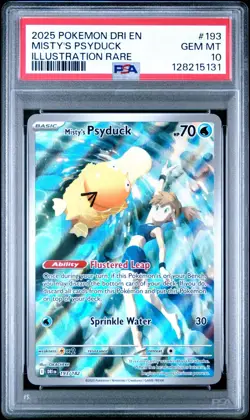 2025 POKEMON DRI EN-DESTINED RIVALS #193 MISTY'S PSYDUCK IR PSA 10 - Image 1