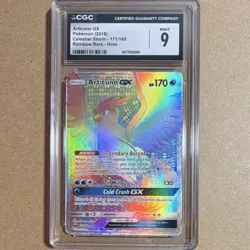 Pokemon Articuno GX Rainbow Rare Holo 171/168 Sm-Celestial Storm CGC 9 2018 - Image 1
