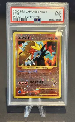 2000 Pocket Monsters Japanese Neo 2 Card - PSA 9 - Entei Promo Reverse Foil #244 - Image 1