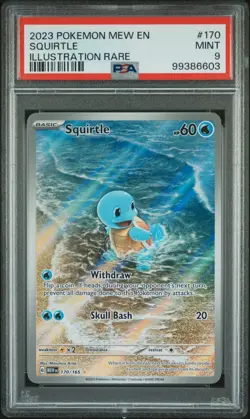 2023 Pokemon 151 Squirtle #170 Illustration Rare PSA 9 Scarlet & Violet - Image 1