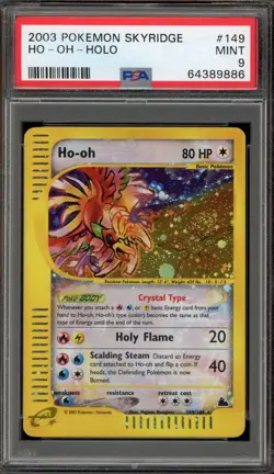 Pokemon Ho-Oh Skyridge Crystal Holo Secret Rare #149 PSA 9 Mint - Image 1