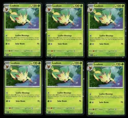 (6) Pokemon Scarlet & Violet 170 LEAFEON Black Star Cosmos Holo Lot - Image 1