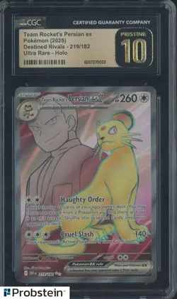 2025 Pokemon DRI EN Ultra Rare #219 Team Rocket's Persian ex CGC 10 PRISTINE - Image 1