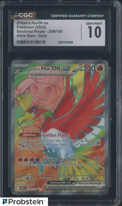 2025 Pokemon DRI EN Ultra Rare #209 Ethan's Ho-Oh ex CGC 10 GEM MINT - Image 1