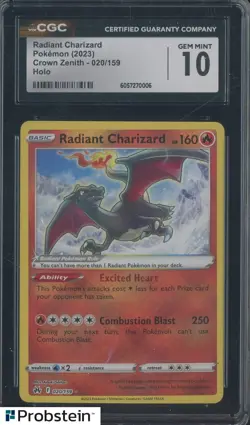 2023 Pokemon Crown Zenith Holo #020 Radiant Charizard CGC 10 GEM MINT - Image 1