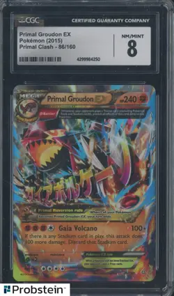 2015 Pokemon Primal Clash #86 Primal Groudon EX CGC 8 NM-MT - Image 1