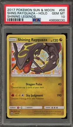 Pokemon Shining Rayquaza Shining Legends Holo Ultra Rare #56 PSA 10 Gem Mint - Image 1