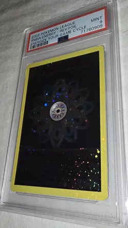 2002 POKEMON LEAGUE ENERGIZE YOUR GAME CYCLE RAINBOW ENERGY-REVERSE FOIL PSA 9 - Image 3