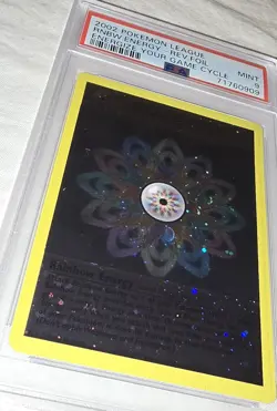 2002 POKEMON LEAGUE ENERGIZE YOUR GAME CYCLE RAINBOW ENERGY-REVERSE FOIL PSA 9 - Image 4