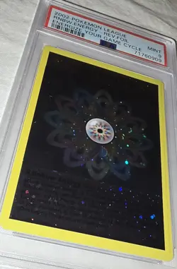 2002 POKEMON LEAGUE ENERGIZE YOUR GAME CYCLE RAINBOW ENERGY-REVERSE FOIL PSA 9 - Image 5