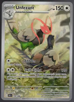 Pokemon TCG - Unfezant 150/086 Illustration Rare SV: Black Bolt NM - Image 1