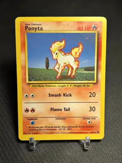 1999 Pokemon TCG Base Set Ponyta Common 60/102 - LP - Image 1
