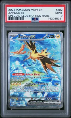 2023 POKEMON MEW EN-151 SPECIAL ILLUSTRATION RARE #202 ZAPDOS EX PSA 9 - Image 1