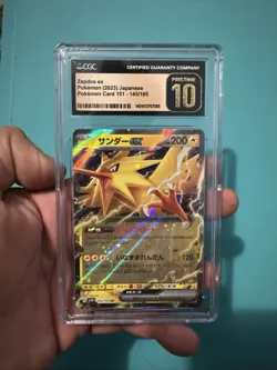 Zapdos Ex #145 Japanese 2023 Pokemon 151 Holo CGC Pristine 10 - Image 1