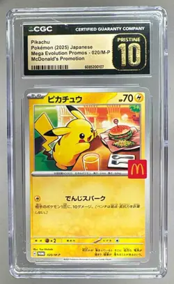 0107 Pikachu 2025 Japanese Pokemon McDonald's Promo #020 CGC 10 PRISTINE - Image 1