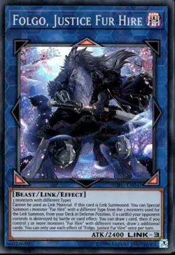 Folgo, Justice Fur Hire Unl Ed Super Rare SOFU-EN047 Yu-Gi-Oh! - Image 1