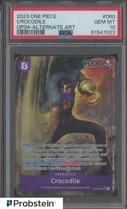 2023 One Piece OP04 Alternate Art #060 Crocodile PSA 10 GEM MINT - Image 1