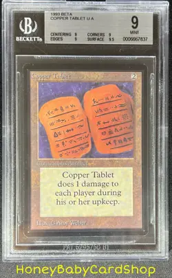 MTG Limited Edition Beta 1993 Copper Tablet BGS 9.0Q+ (Quad+) MINT 93/94 - Image 1