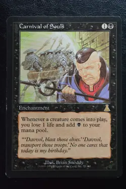 Magic The Gathering MTG CARNIVAL OF SOULS Urza's Destiny LP Lightly Played - Image 1