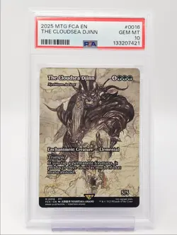 THE CLOUDSEA DJINN 2025 MAGIC FANTASY AGES BORDERLESS MYTHIC PSA 10 Q6712 - Image 1