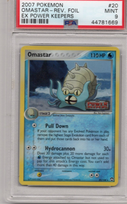 2007 Vintage Pokemon Omastar Rev foil Ex power keepers 20/108 PSA 9 - Image 1