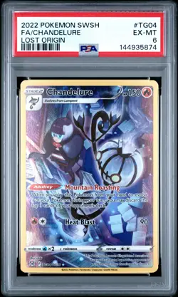 5874 Chandelure 2022 Pokemon SWSH Lost Origin #TG04 Trainer Gallery PSA 6 - Image 1
