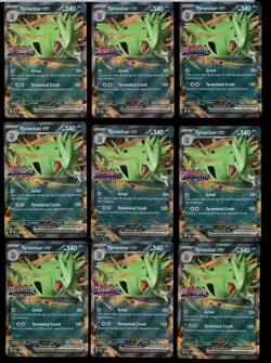 (9) 2025 Pokemon Prismatic Evolutions 064/131 TYRANITAR ex Stamped Lot - Image 1