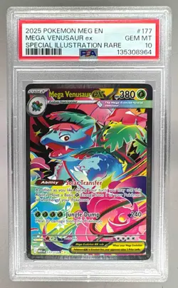 8964 Mega Venusaur ex 2025 Pokemon Mega Evolution #177 SIR PSA 10 - Image 1