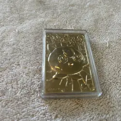 N Pokemon Jigglypuff Trading Card Bar 23K Gold Plated 1999 Burger King W/ Case - Image 1