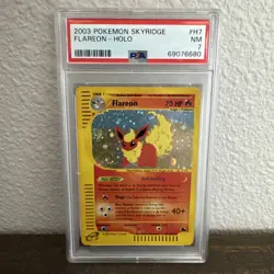 2003 POKEMON SKYRIDGE #H7 FLAREON-HOLO PSA 7 WITH FULL AND HALF SWIRL IN HOLO - Image 1