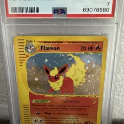 2003 POKEMON SKYRIDGE #H7 FLAREON-HOLO PSA 7 WITH FULL AND HALF SWIRL IN HOLO - Image 4