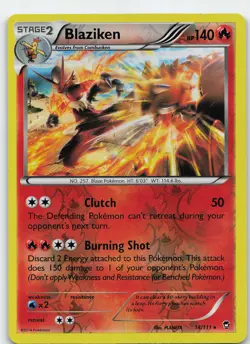 Blaziken 14/111 Holo Rare Reverse Holo XY - Furious Fists LP Pokemon - Image 1