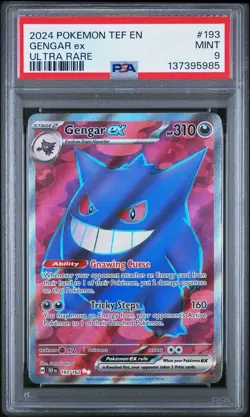 2024 POKEMON TEF EN-TEMPORAL FORCES ULTRA RARE #193 GENGAR EX PSA 9 - Image 1