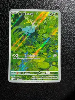 Pokemon Bulbasaur 166/165 Scarlet & Violet 151 Illustration Rare NM English - Image 1