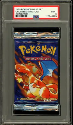 Pokemon 1999 Vintage WOTC Base Set Charizard Sealed Booster Pack PSA 9 - Image 1