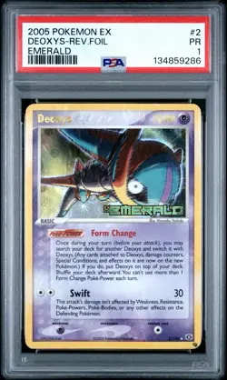 PSA 1 Deoxys 2/106 EX Emerald Reverse Holo Foil Stamped 2005 Pokemon PR - Image 1